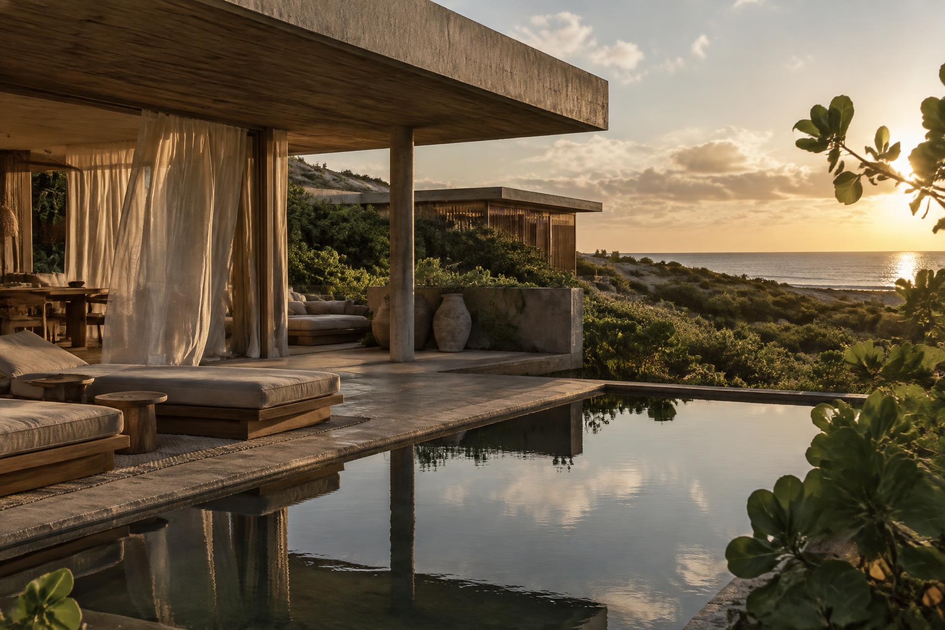 Arquitetura contemporânea da Casa Arumã integrada às dunas e ao mar